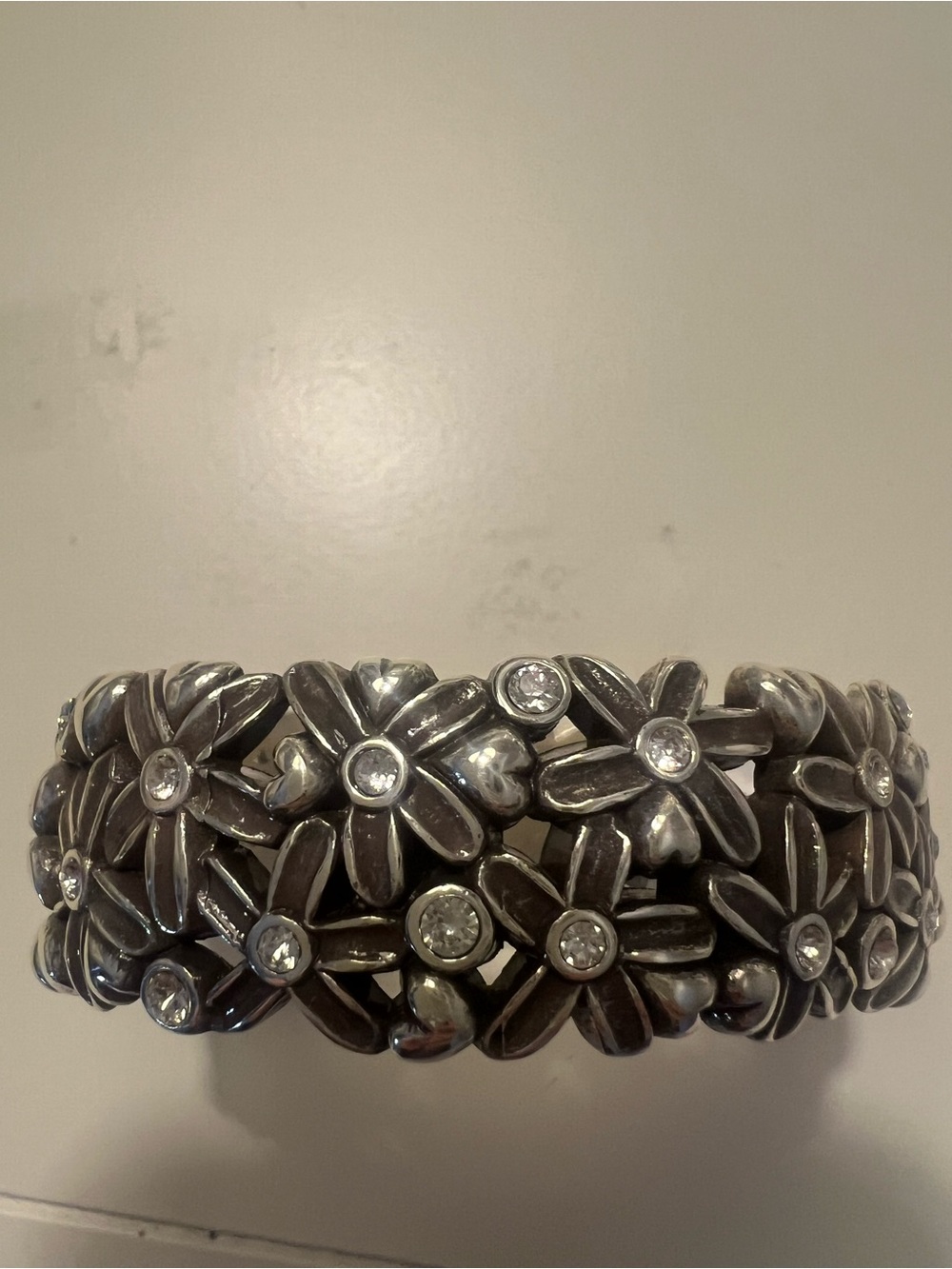 NWT BRIGHTON WILDFLOWERS SWAROVSKI CRYSTAL HINGED BRACELET - Picture 4 of 8